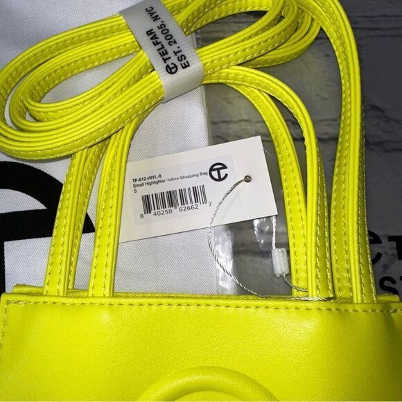 Telfar Small Shopping Bag Highlighter Yellow NWT - Picture 9 of 11